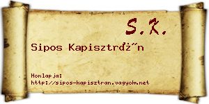Sipos Kapisztrán névjegykártya