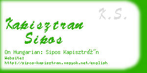 kapisztran sipos business card